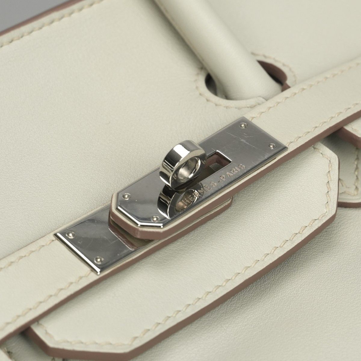 Hermes Birkin 35 Tote Swift Pearl Gray Silver Handbag Veau — view 7