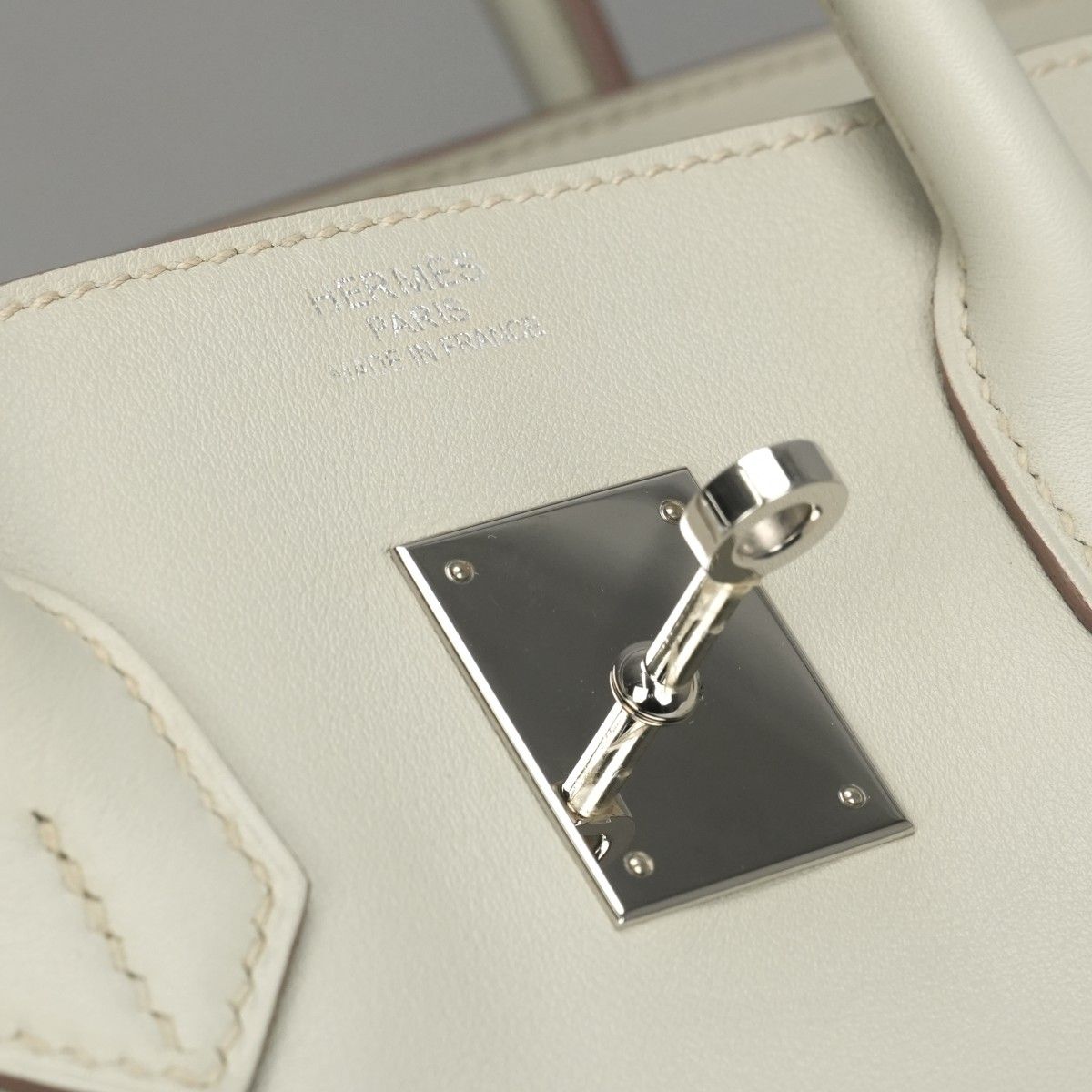 Hermes Birkin 35 Tote Swift Pearl Gray Silver Handbag Veau — view 8