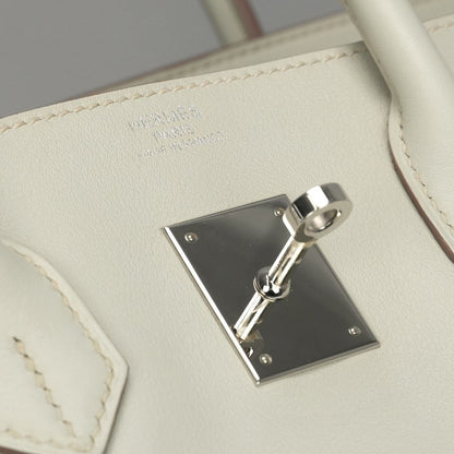 Hermes Birkin 35 Tote Swift Pearl Gray Silver Handbag Veau — view 8