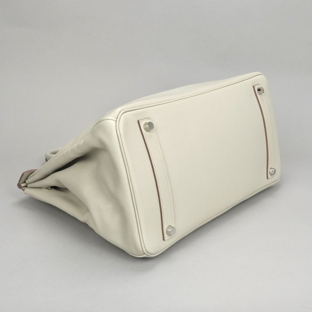 Hermes Birkin 35 Tote Swift Pearl Gray Silver Handbag Veau — view 6