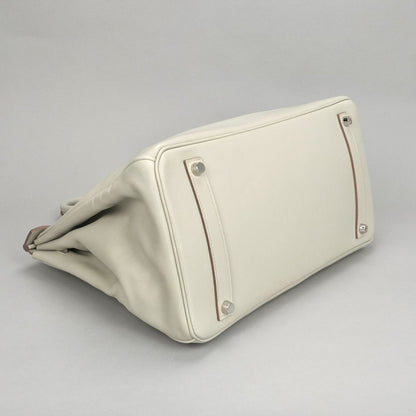 Hermes Birkin 35 Tote Swift Pearl Gray Silver Handbag Veau — view 6
