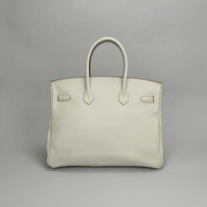 Hermes Birkin 35 Tote Swift Pearl Gray Silver Handbag Veau — view 3