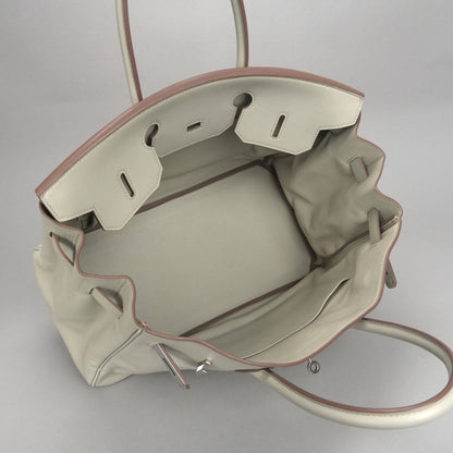 Hermes Birkin 35 Tote Swift Pearl Gray Silver Handbag Veau — view 9