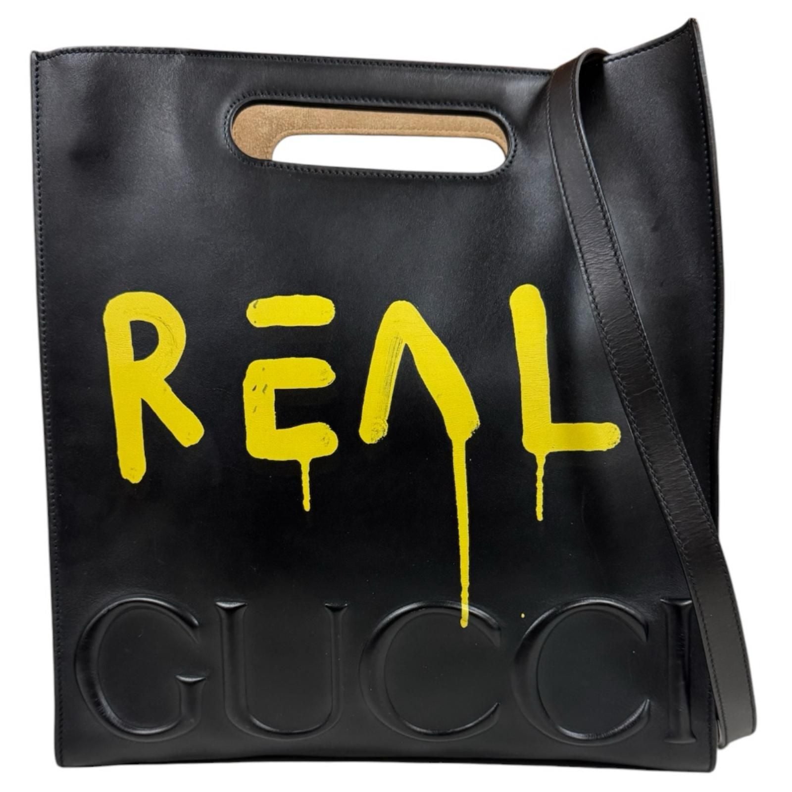 Gucci Ghost Shoulder Bag Leather Black