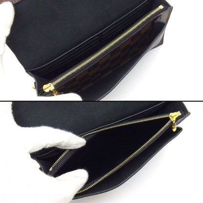 Louis Vuitton Shoulder Bag Portefeuille Vavin Brown Black Damier Ebene Canvas — view 5