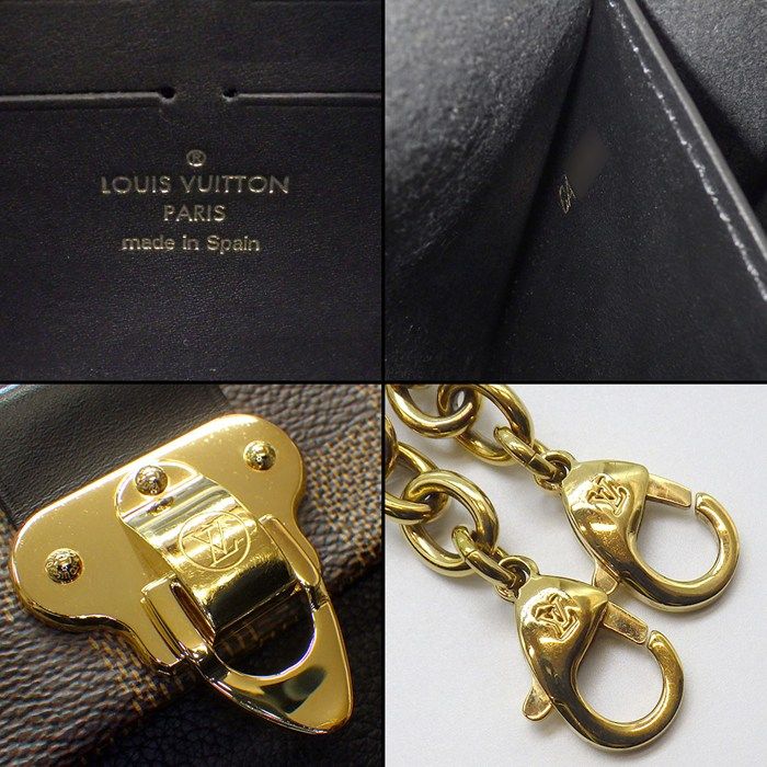 Louis Vuitton Shoulder Bag Portefeuille Vavin Brown Black Damier Ebene Canvas — view 6