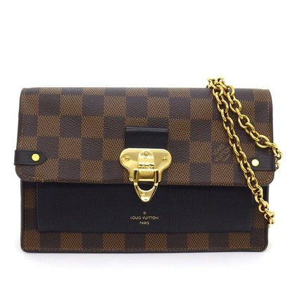 Louis Vuitton Shoulder Bag Portefeuille Vavin Brown Black Damier Ebene Canvas