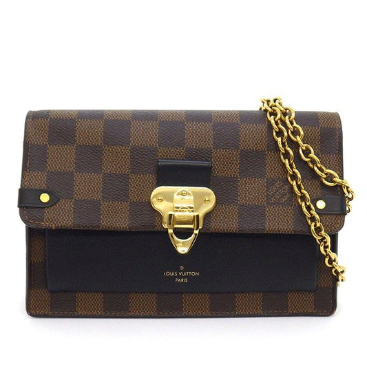 Louis Vuitton Shoulder Bag Portefeuille Vavin Brown Black Damier Ebene Canvas
