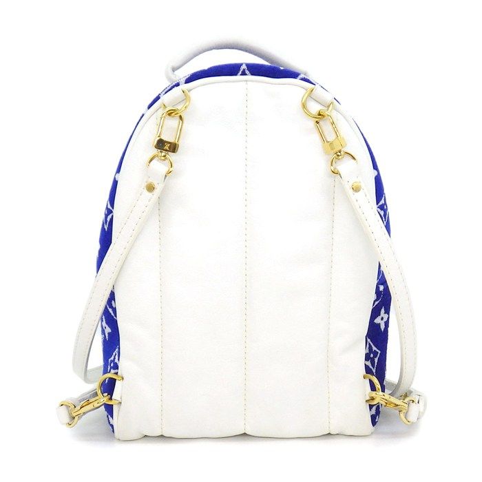 Louis Vuitton Backpack Palm Springs Mini Blue Monogram Jacquard Leather — view 2