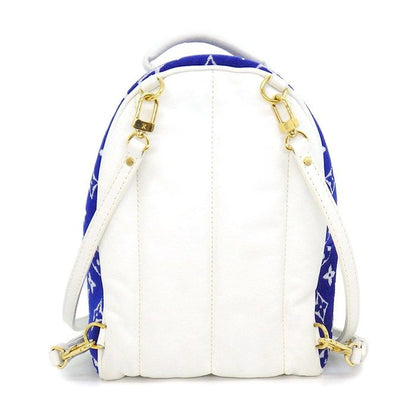 Louis Vuitton Backpack Palm Springs Mini Blue Monogram Jacquard Leather — view 2