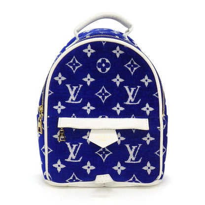 Louis Vuitton Backpack Palm Springs Mini Blue Monogram Jacquard Leather