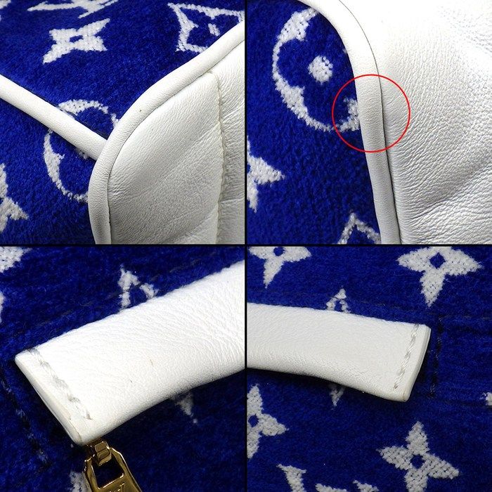Louis Vuitton Backpack Palm Springs Mini Blue Monogram Jacquard Leather — view 9