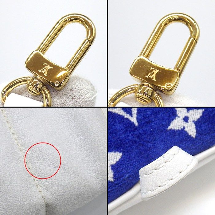 Louis Vuitton Backpack Palm Springs Mini Blue Monogram Jacquard Leather — view 8