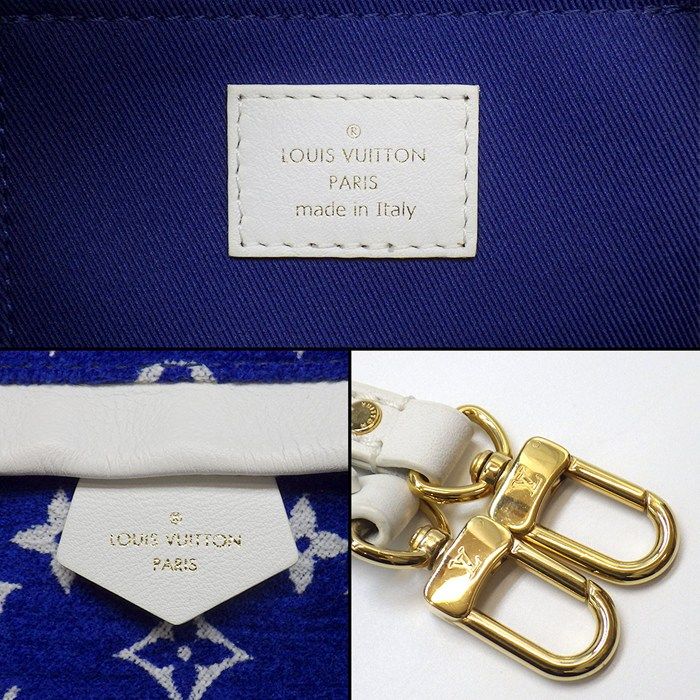 Louis Vuitton Backpack Palm Springs Mini Blue Monogram Jacquard Leather — view 7