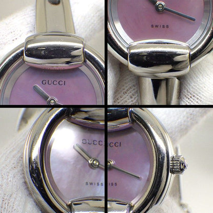 Gucci Watch Bangle Round Pink Shell Dial SS Quartz Analog — view 5