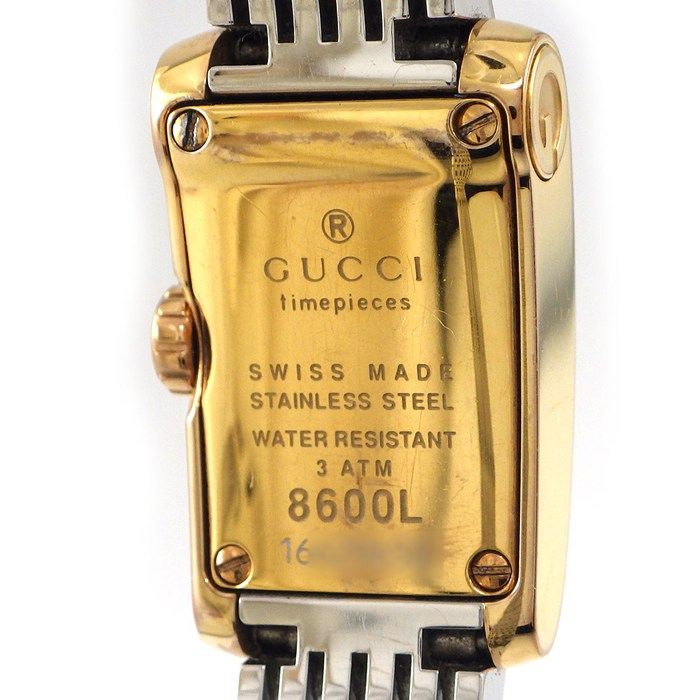 Gucci Watch Metro Rectangular GG Pattern Pink Shell Dial SS Quartz Analog — view 4