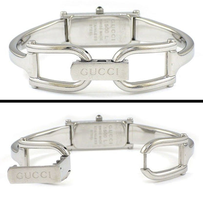 Gucci Watch Bangle Rectangular Sunray Silver Dial SS Quartz Analog — view 3