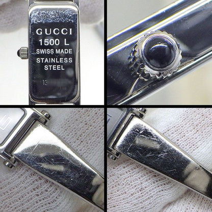 Gucci Watch Bangle Rectangular Sunray Silver Dial SS Quartz Analog — view 7