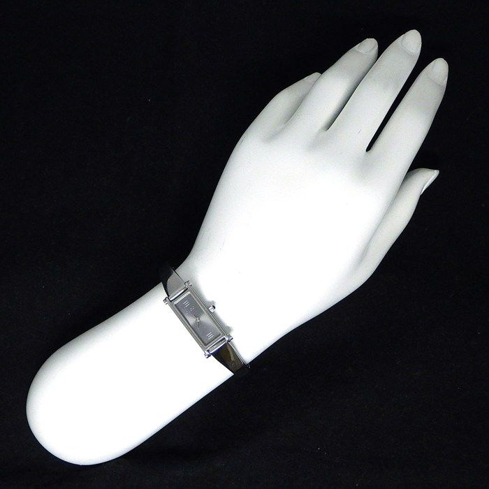Gucci Watch Bangle Rectangular Sunray Silver Dial SS Quartz Analog — view 9