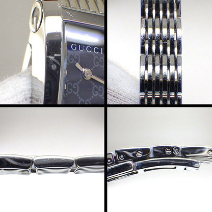 Gucci Watch Metro Rectangular GG Pattern Black Dial SS Quartz Analog — view 8