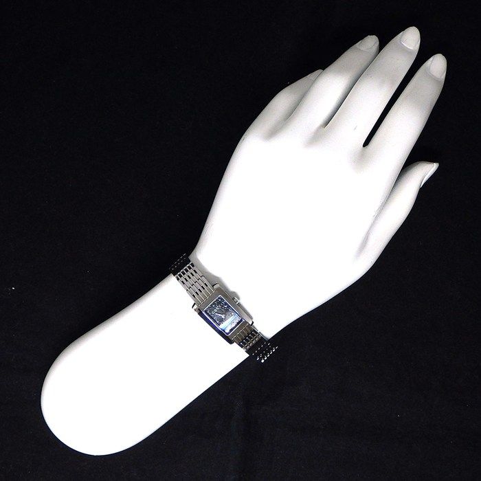Gucci Watch Metro Rectangular GG Pattern Black Dial SS Quartz Analog — view 9