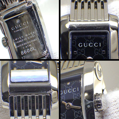 Gucci Watch Metro Rectangular GG Pattern Black Dial SS Quartz Analog — view 7