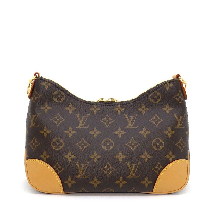 Louis Vuitton Shoulder Bag Boulogne PM Brown Natural Monogram Canvas Leather — view 2