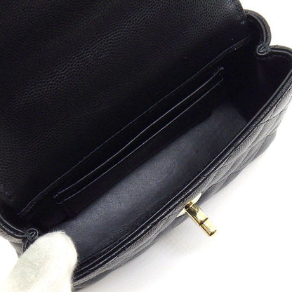 Chanel Shoulder Bag Quilted Coco Handle Extra Mini Top Black Caviar Leather — view 5