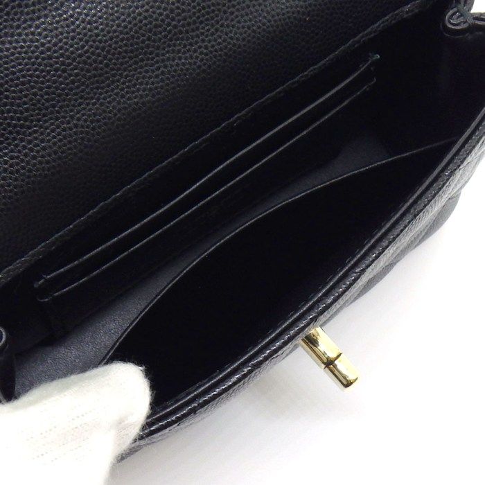 Chanel Shoulder Bag Quilted Coco Handle Extra Mini Top Black Caviar Leather — view 6