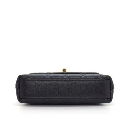 Chanel Shoulder Bag Quilted Coco Handle Extra Mini Top Black Caviar Leather — view 4