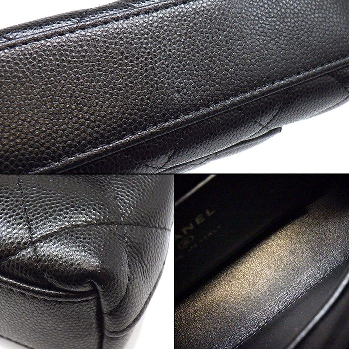 Chanel Shoulder Bag Quilted Coco Handle Extra Mini Top Black Caviar Leather — view 8