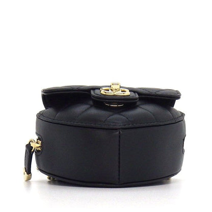Chanel Shoulder Bag Quilted Heart Chain Onwards Black Bordeaux Lambskin — view 4