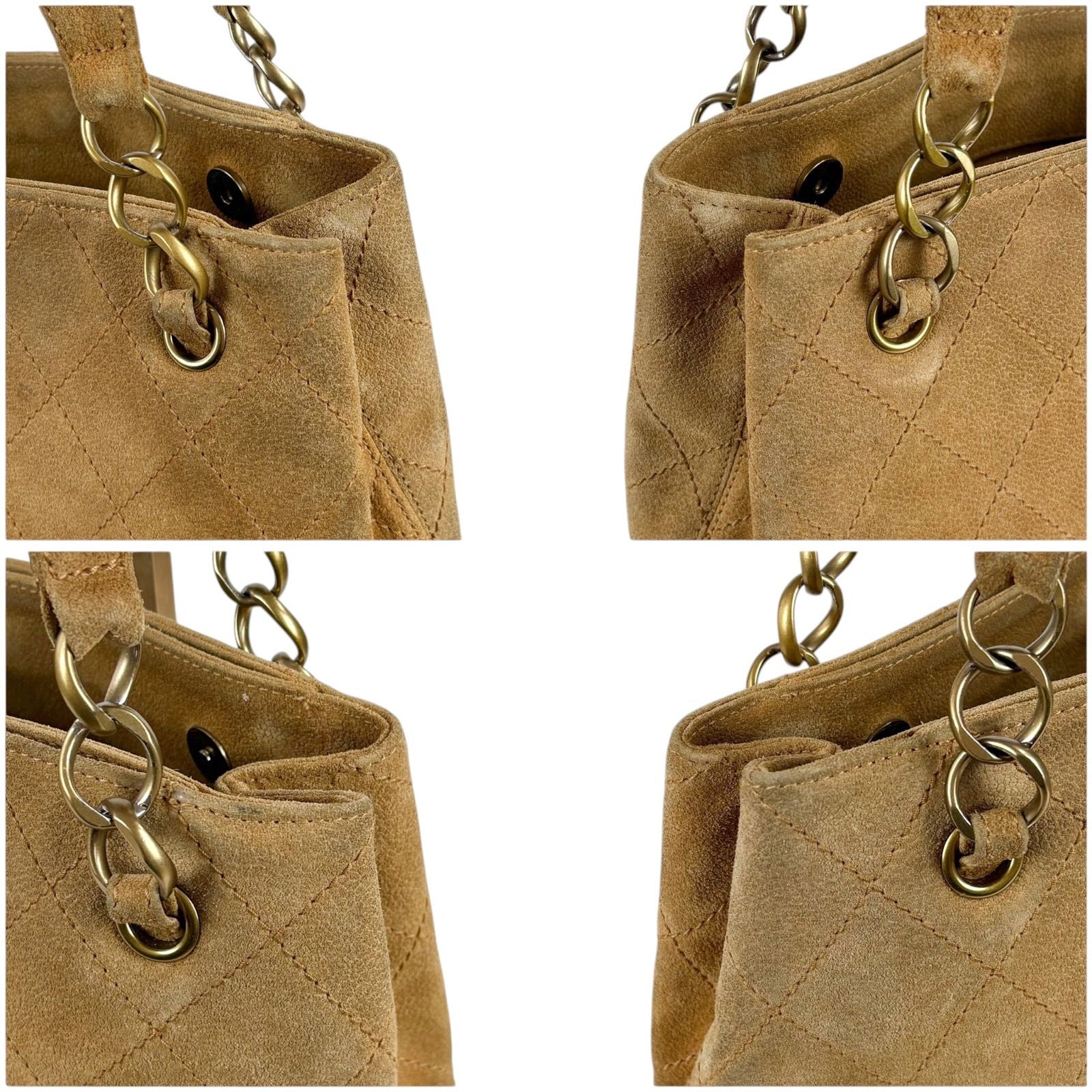 Chanel Wild Stitch Mini Tote Shoulder Chain with Beige Suede Leather Pouch — view 5