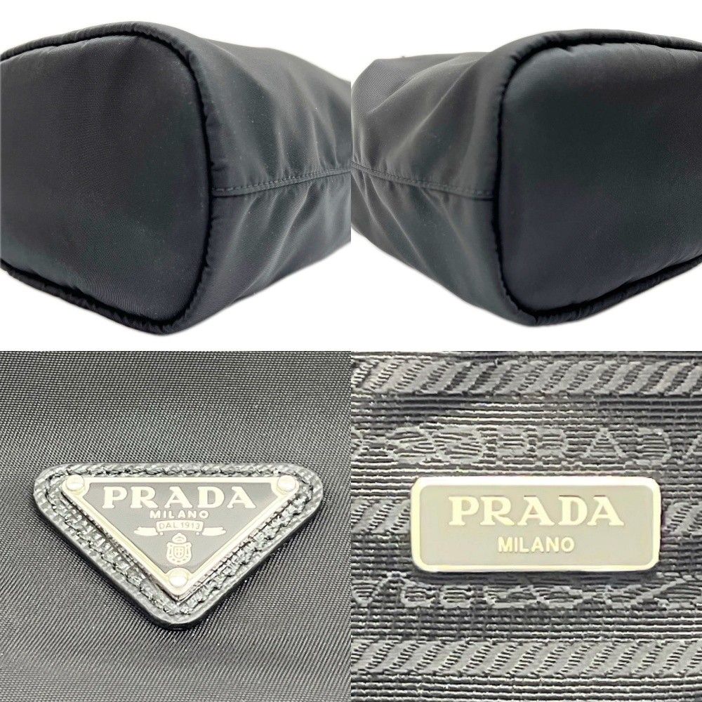 Prada Drawstring Nylon Purse Pouch Black — view 6