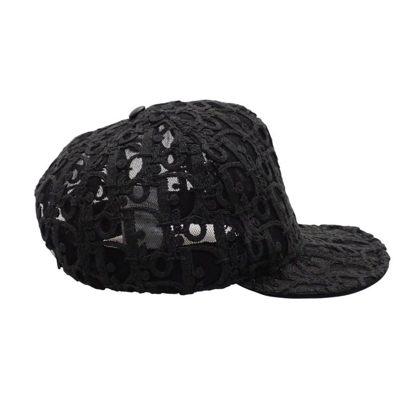 Dior Homme Oblique Baseball Mesh Lace M Cap Nylon Leather Black Hat — view 5