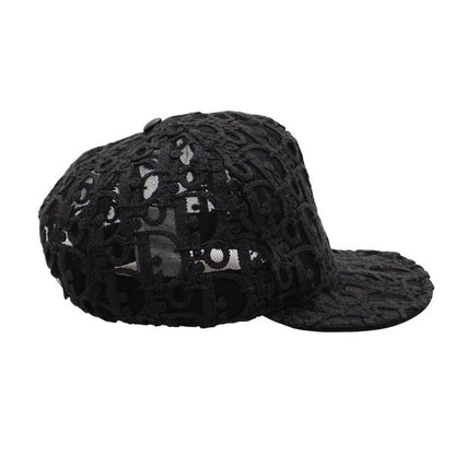 Dior Homme Oblique Baseball Mesh Lace M Cap Nylon Leather Black Hat — view 5