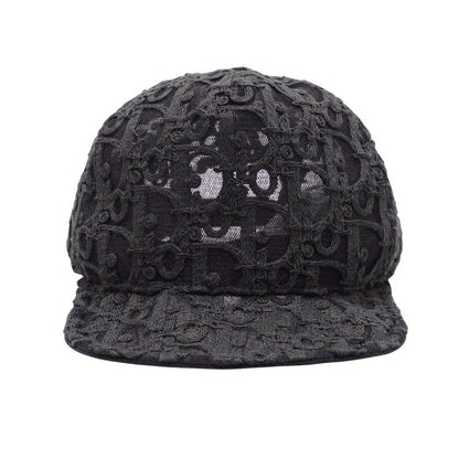 Dior Homme Oblique Baseball Mesh Lace M Cap Nylon Leather Black Hat