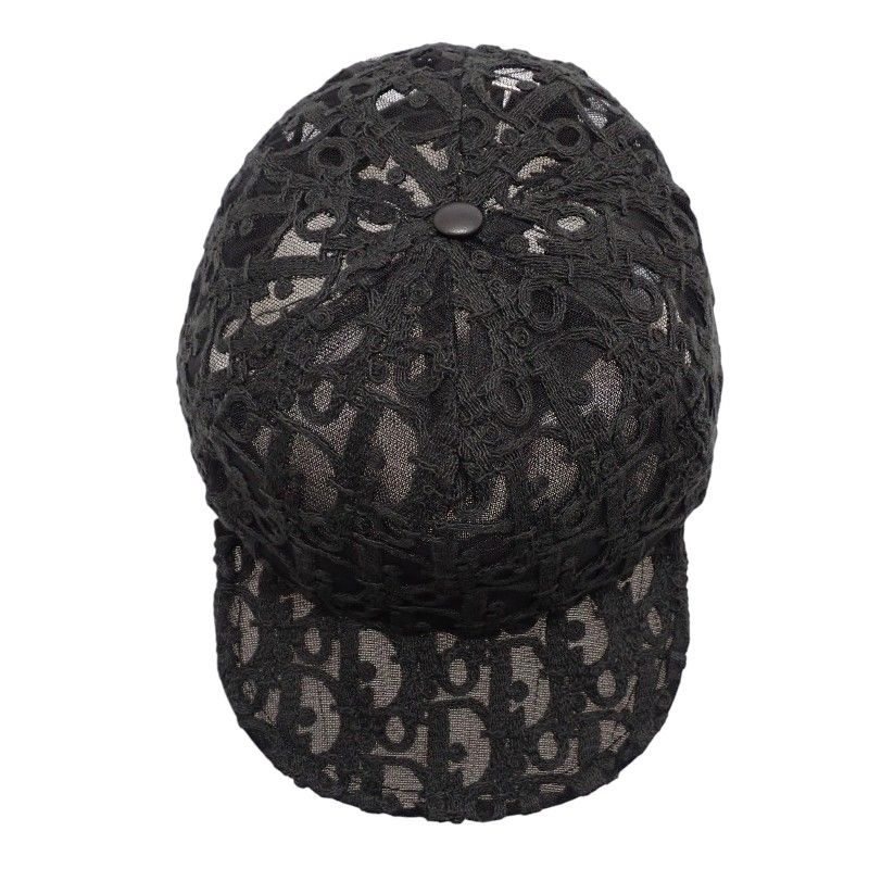 Dior Homme Oblique Baseball Mesh Lace M Cap Nylon Leather Black Hat — view 8