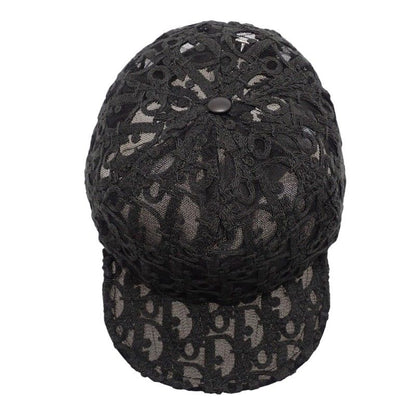 Dior Homme Oblique Baseball Mesh Lace M Cap Nylon Leather Black Hat — view 8