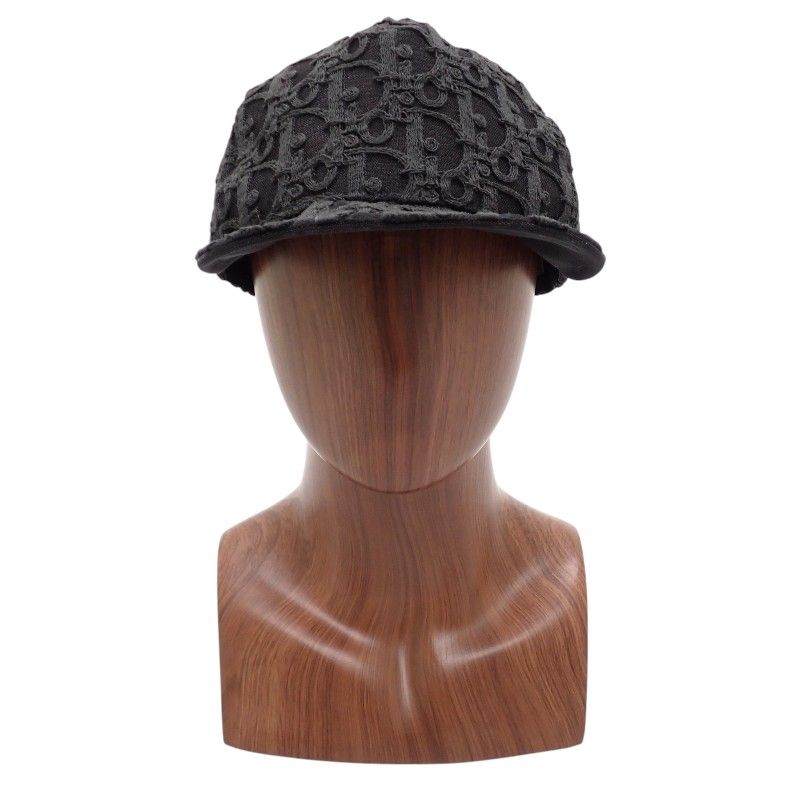 Dior Homme Oblique Baseball Mesh Lace M Cap Nylon Leather Black Hat — view 2