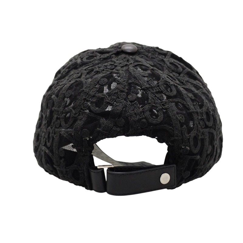 Dior Homme Oblique Baseball Mesh Lace M Cap Nylon Leather Black Hat — view 7