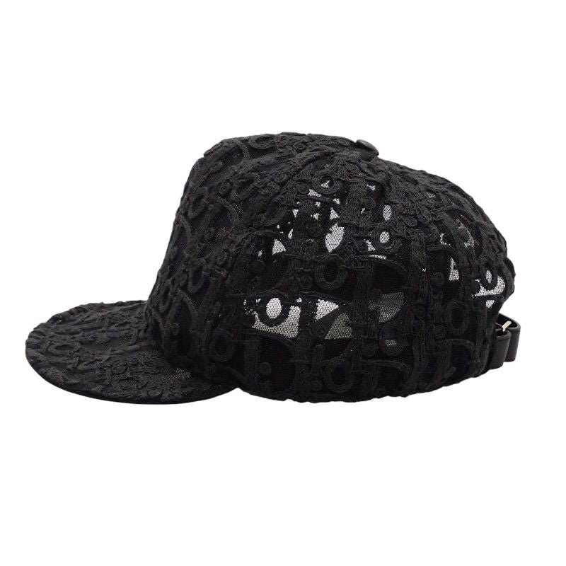 Dior Homme Oblique Baseball Mesh Lace M Cap Nylon Leather Black Hat — view 6