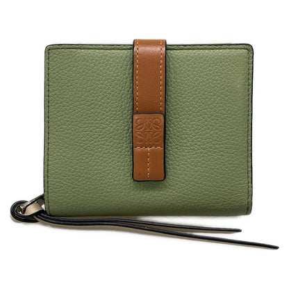 Loewe Bifold Wallet Compact Zip Rosemary Tan Zip Around