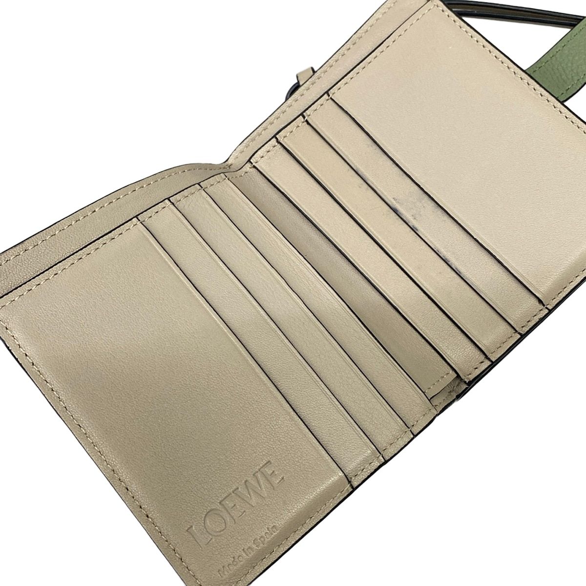 Loewe Bifold Wallet Compact Zip Rosemary Tan Zip Around — view 3