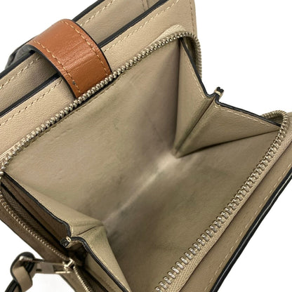 Loewe Bifold Wallet Compact Zip Rosemary Tan Zip Around — view 4