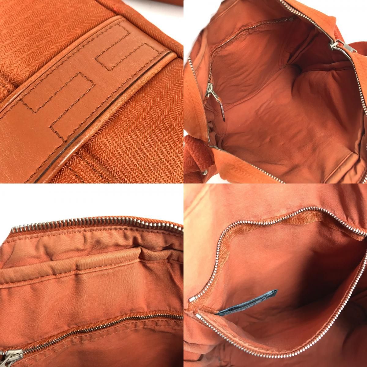 Hermes Shoulder Bag Acapulco Bandouliere Canvas Orange — view 8