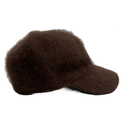 Moncler Cap M Dark Brown Angora Hat — view 2