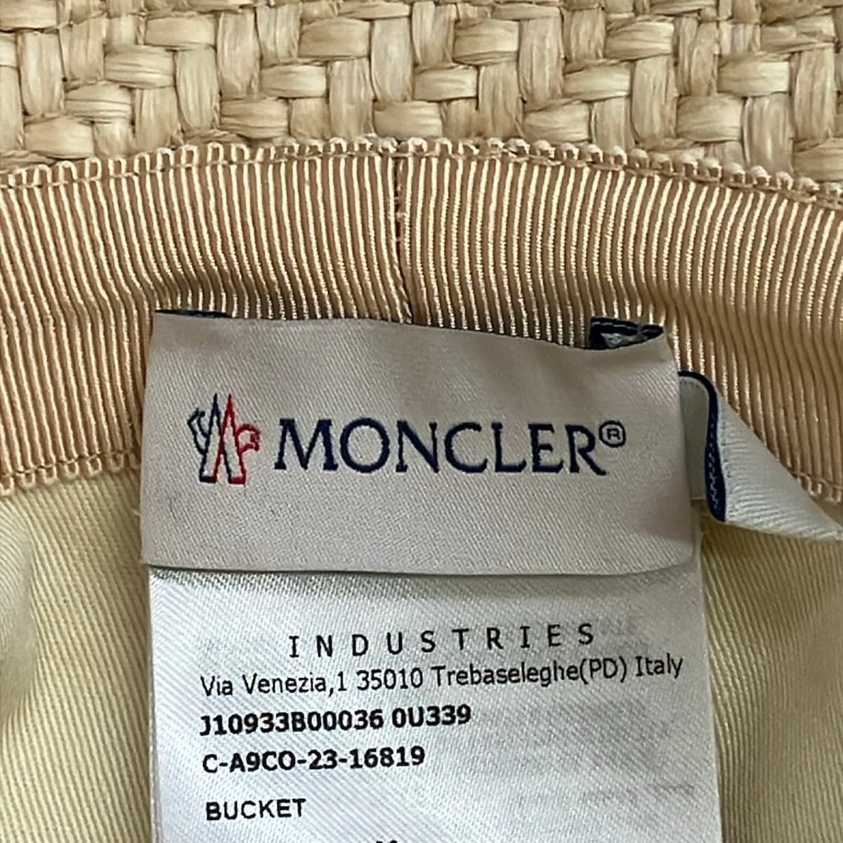 Moncler Hat M Beige Straw Hat Cotton — view 5