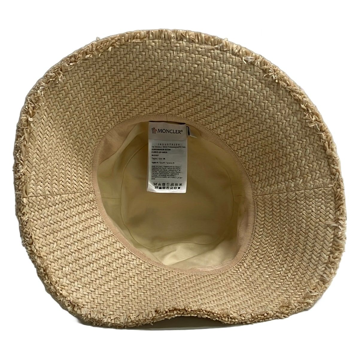 Moncler Hat M Beige Straw Hat Cotton — view 4