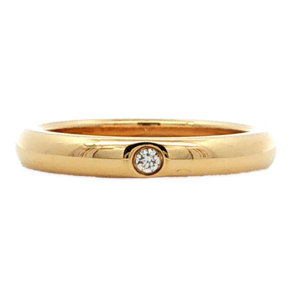 Tiffany & Co Elsa Peretti Stacking Band Diamond Ring 18k Yellow 45 Gold